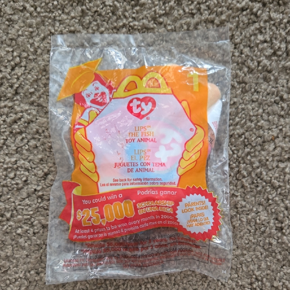 NWT McDonald's TY Beanie Baby Lips the Fish